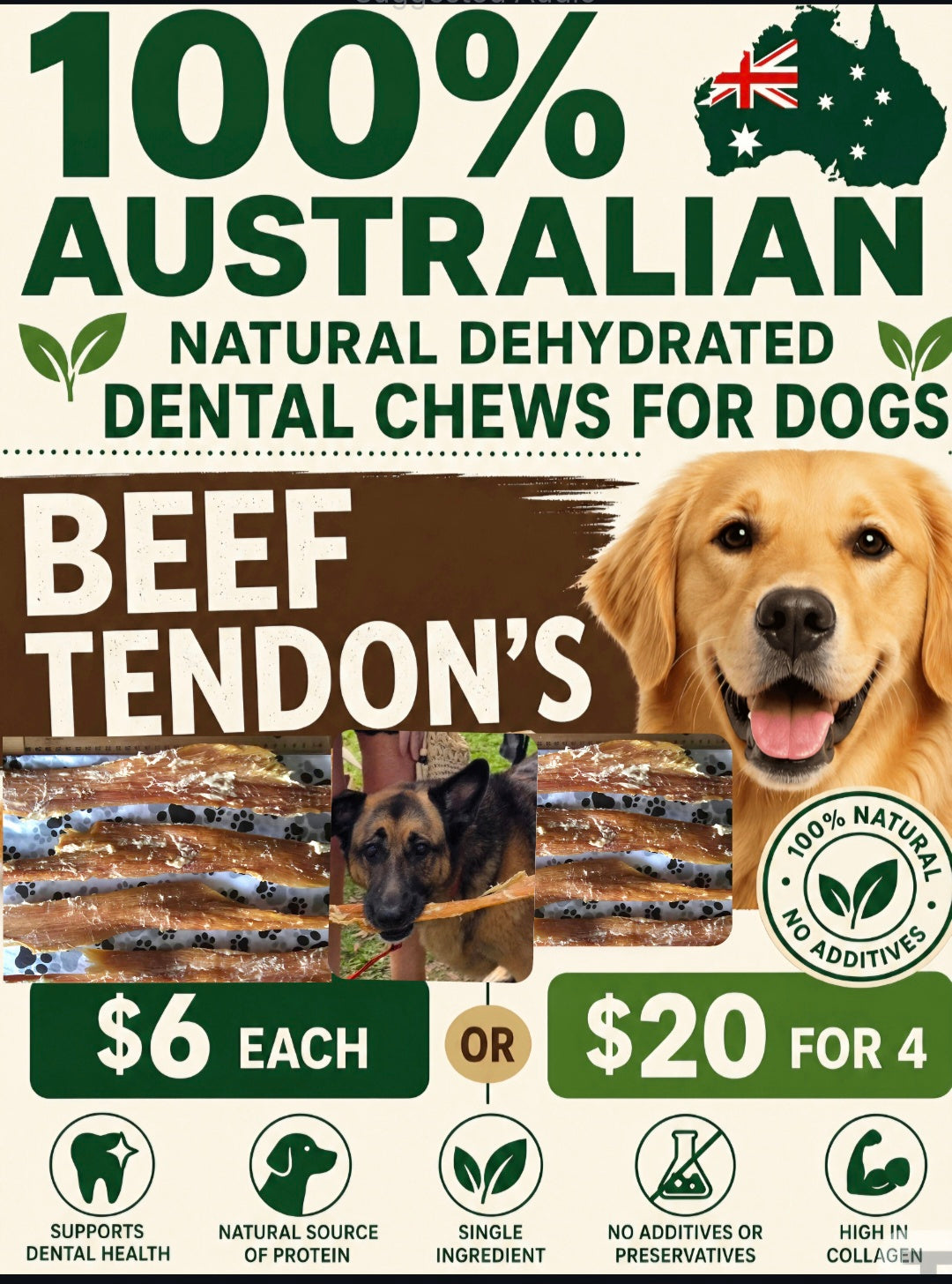 Beef Tendon Chew Large approximately 30cm