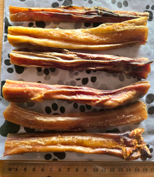 Dehydrated Beef Bully Stick approximately 15cm long            15 to 30g each